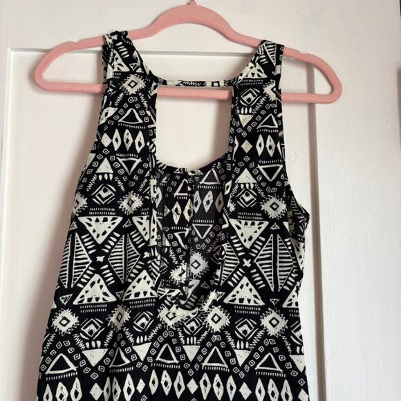 Ecote Black White Tribal Print Maxi Dress Women’s Small Sleeveless Boho Festival - Picture 6 of 6